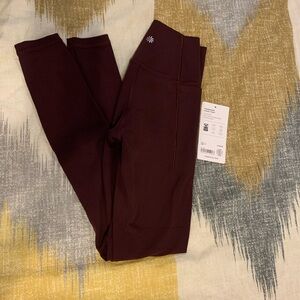Athleta transcend stash Maroon Leggings xxs